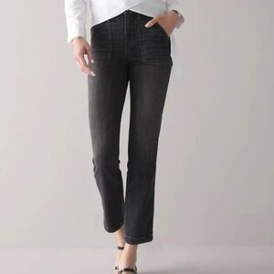 White House Black Market NWT High Rise Straight Crop In Harbor Night Black 8